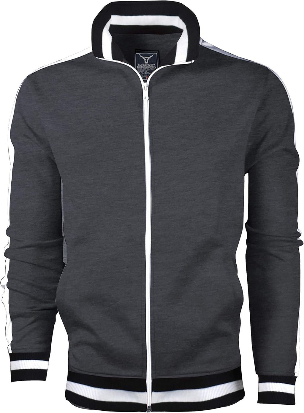 -TRACK JACKET Mens Urban Hip Hop Premium Track Jacket - Slim Fit Side Taping Sportswear Urbanwear Streetwear Top
